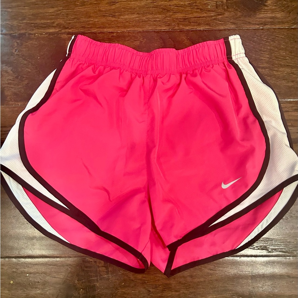 Nike Pink Athletic Tempo Shorts with Curved Side Seams